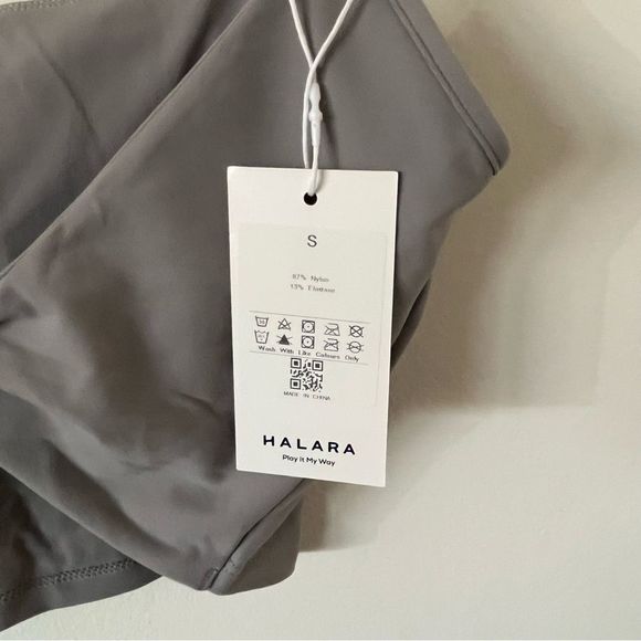 NWT HALARA Yoga Double Strap Backless Twisted Cropped Tank Top, Size S gray - Picture 8 of 9